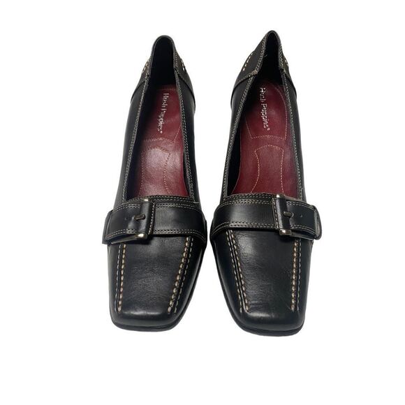 Hush Puppies Pamela Pumps With Buckle Black Leather 9M - Picture 2 of 6